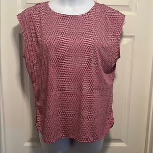 Liz Claiborne Fuschia and White Geometric Blouse